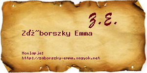 Záborszky Emma névjegykártya