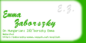 emma zaborszky business card